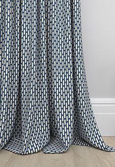 Tiles, Navy - Made to Measure Curtains